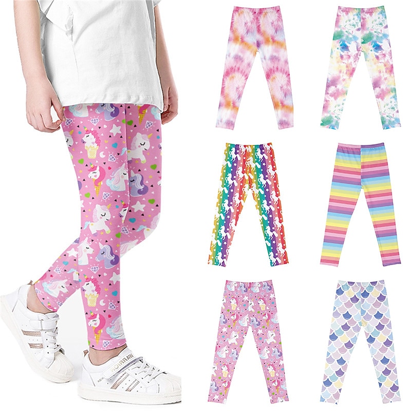 Kids Girls' Pants Animal Active Outdoor 3-12 Years Fall Pink Dusty Rose Blue