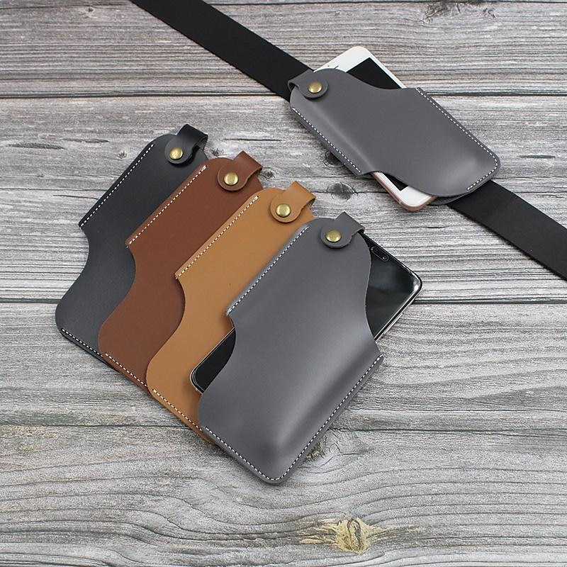 Men's Leather Belt Clip Phone Holster – Vintage PU Leather Waist Pouch Case with Snap Closure, Hands-Free Cell Phone Holder for Outdoor Travel & Daily Use3