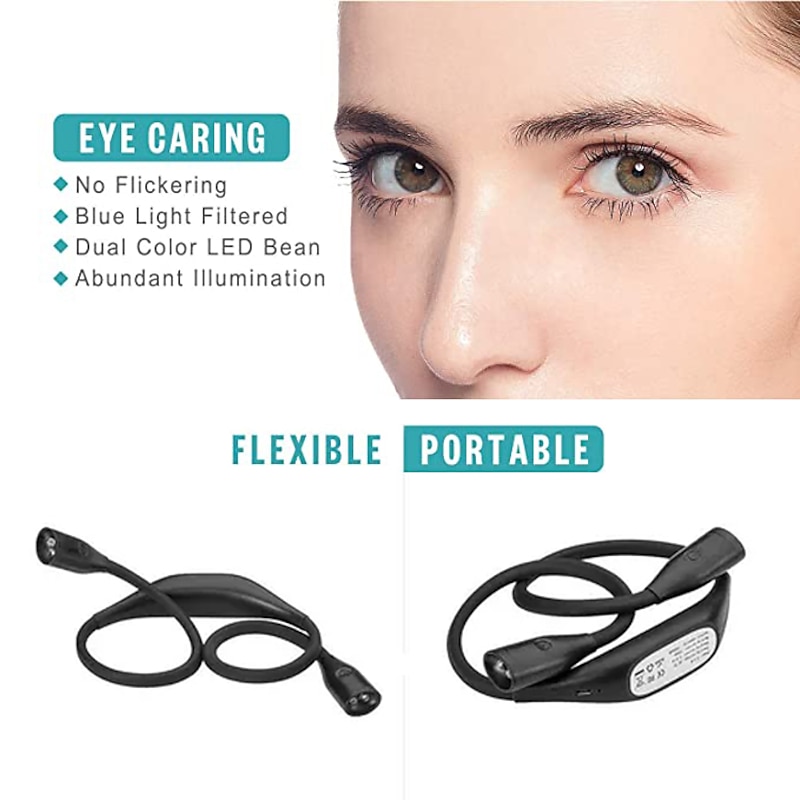 Led Neck Light Portable Dimmable LED Reading Lamp Neck Hanging Hug Lamp Flexible Handsfree Night Run Walking Lighting Outdoor 1pcs4