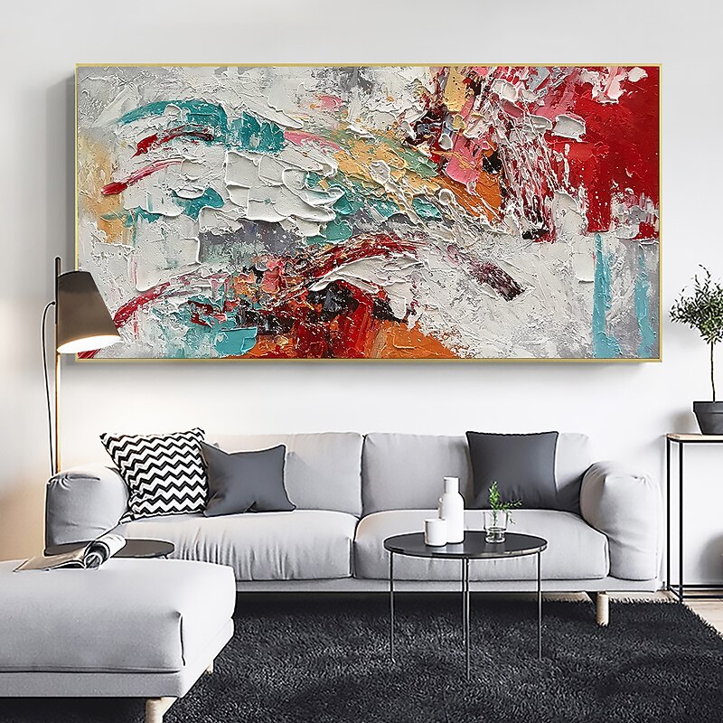 Handmade Oil Painting Canvas Wall Art Decor Original Colorful World Painting Abstract Landscape Painting for Home Decor With Stretched Frame/Without Inner Frame Painting2