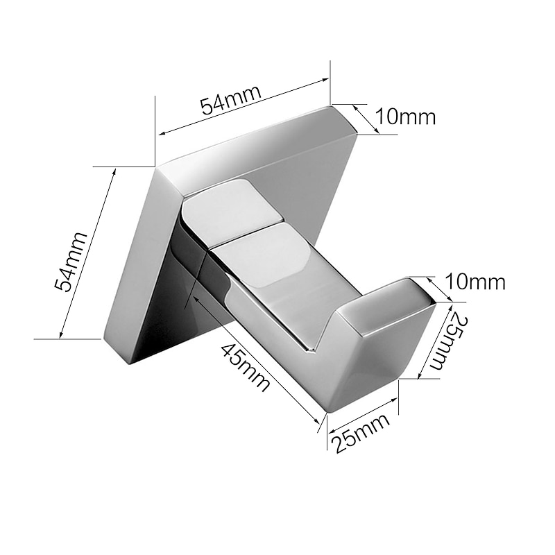 2pcs Wall Hooks for Coats,Stainless Steel Robe Hooks,Wall Mounted Coat Hooks For Bathroom,Bedroom,Kitchen(Chrome)3