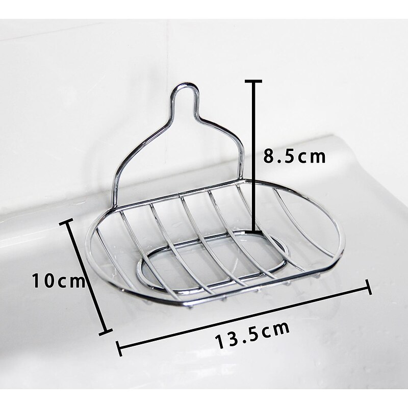 Soap Dish Stainless Steel Suction Cup Bathroom Soap Drain Rack Free Punching Wall Hanging Household Storage Soap Box3