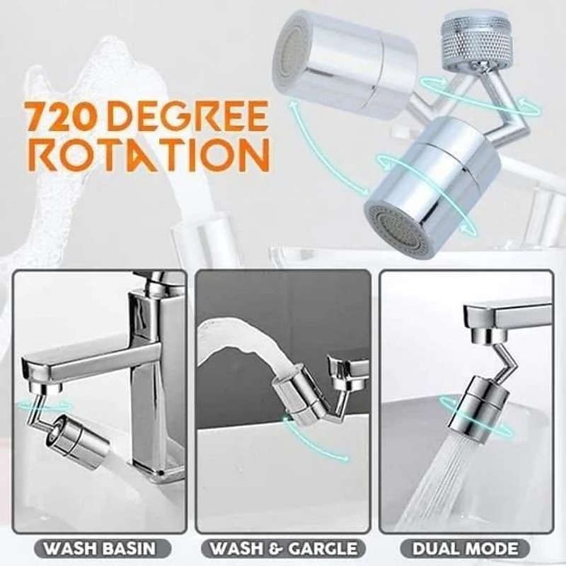 Faucet Extender Aerator 720° Swivel, Universal Splash Kitchen Tap Filter Bathroom Basin Faucet Spray Head Washroom, Water Saving Nozzle Sprayer Attachment4