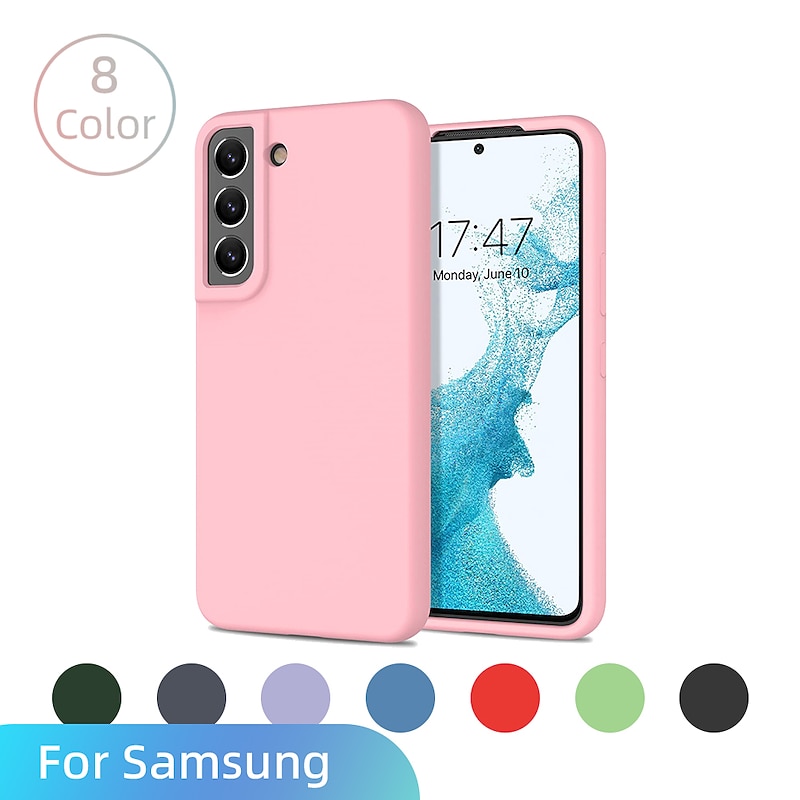 Phone Case For Samsung Galaxy S25 S24 S23 S22 S21 FE S21 Ultra Plus S20 A32 Back Cover Silicone Case anti-drop Shockproof Solid Colored Silicone