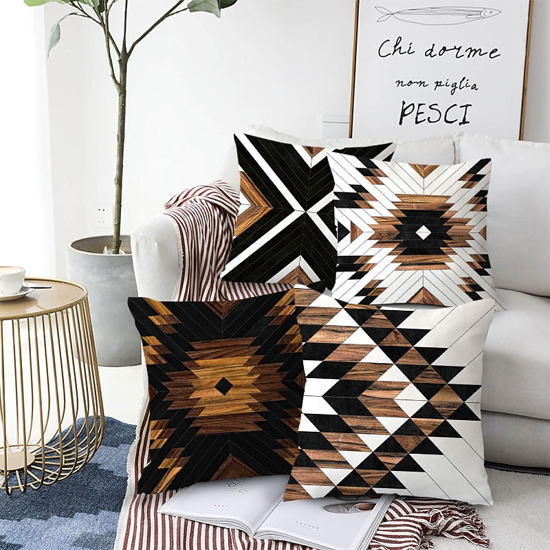 Cushion Cover 1PC Faux Linen Soft Decorative Square Throw Pillow Cover Cushion Case Pillowcase for Sofa Bedroom 45 x 45 cm (18 x 18 Inch) Superior Quality Mashine Washable Pack of 13