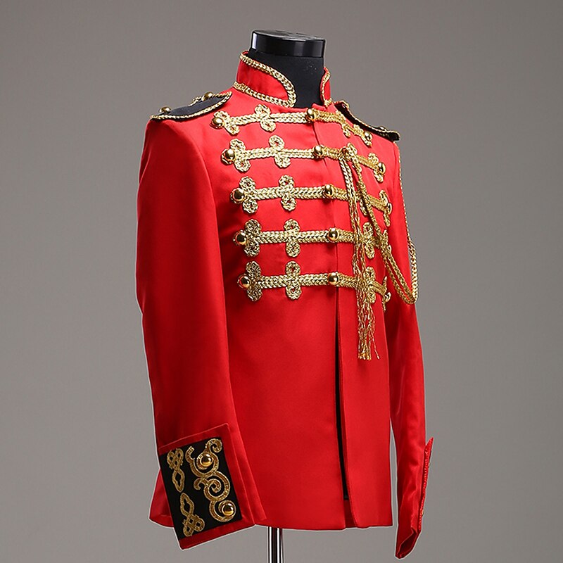 Coat Vintage Medieval Napoleon Jacket Coat Masquerade Outerwear Prince Aristocrat Vintage Embroidered Fancy Dress Men's Party Halloween Queen's Platinum Jubilee 2022 Adults' Coat2