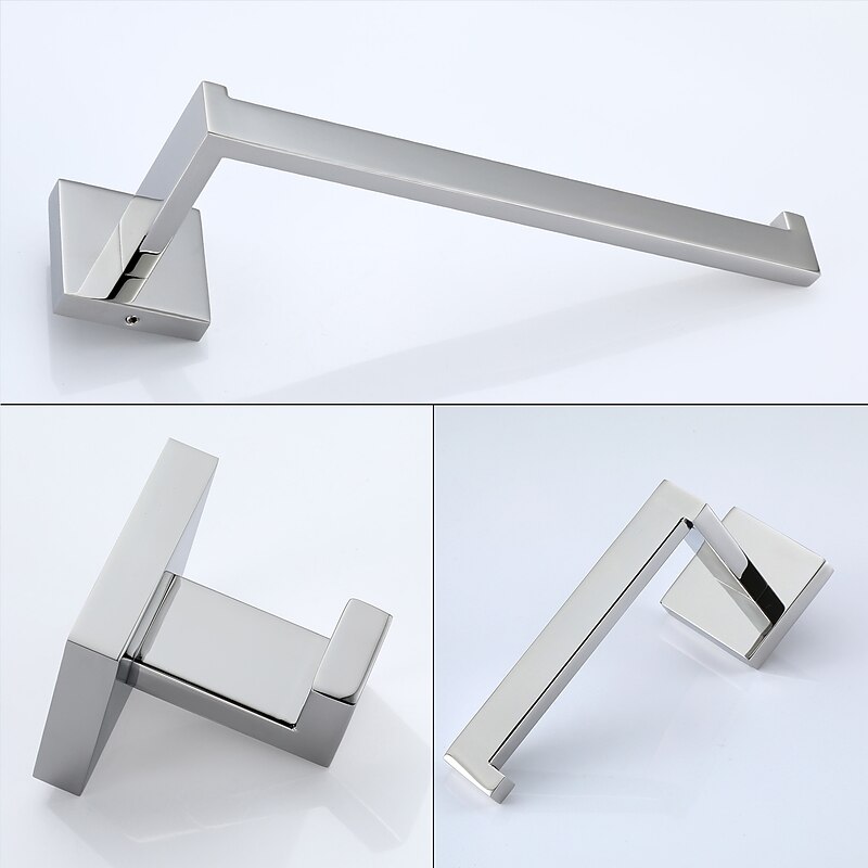 Bathroom Hardware Set 4 Pieces, SUS304 Stainless Steel Remodeled Wall Mounted Bathroom Accessories, Include 2 Robe Hook, 2 Towel Holder4