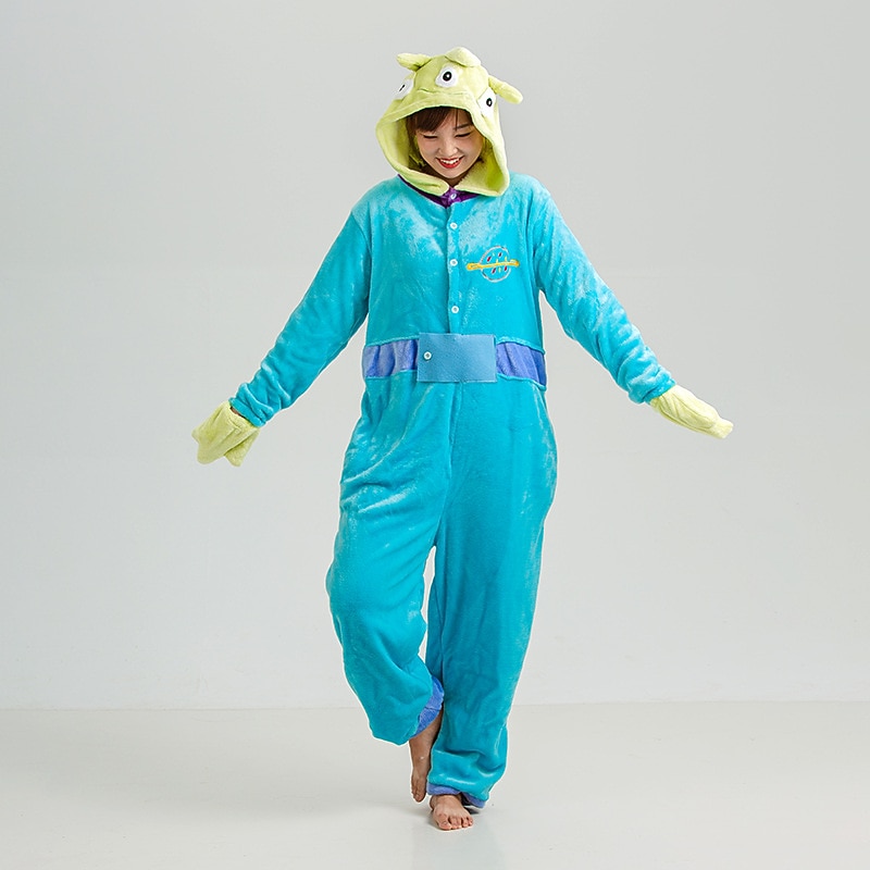Kid's Adults' Kigurumi Pajamas Alien Character Onesie Pajamas Flannel Fabric Cosplay For Men and Women Boys and Girls Carnival Animal Sleepwear Cartoon Festival / Holiday Costumes / Leotard / Onesie3