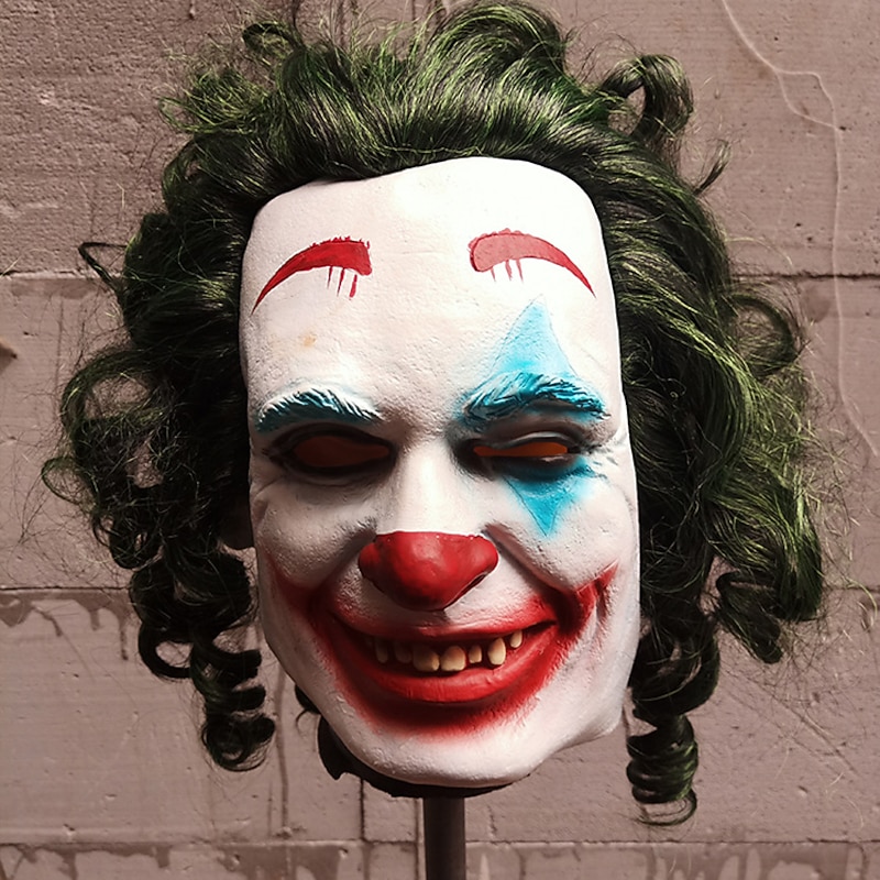 Luminescent Stephen King's It Mask Pennywise Horror Clown Joker Mask Clown Mask Festival Cosplay Costume Props(7.8"*9.8"*9.8") for Halloween2