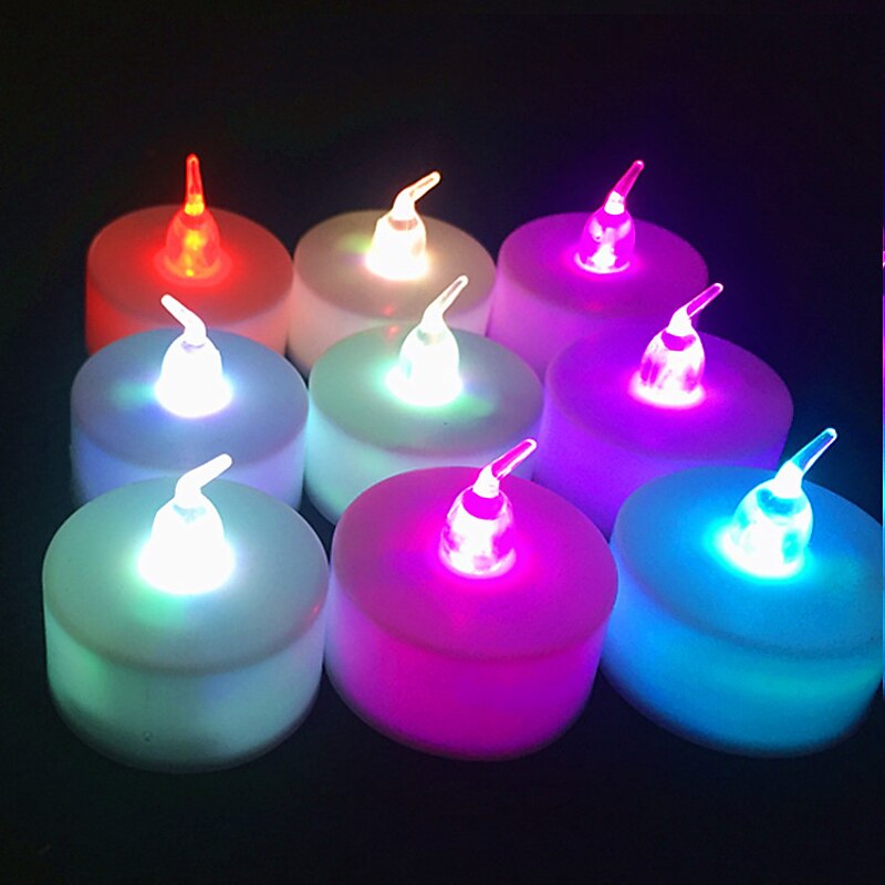 LED Candles Tea Lights Flameless Candles Christmas/Halloween Decoration LED Candles Pack Lasts 2X Longer Realistic Tea Lights Tealights Battery Operated Candles Unscented Batteries Included 12/24/50