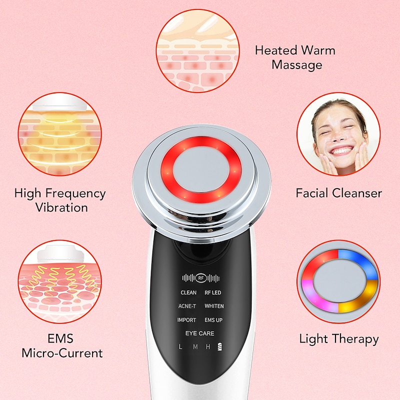 7 in 1 Face Lift Devices  RF Microcurrent Skin Rejuvenation Facial Massager Light Therapy Anti Aging Wrinkle Beauty Apparatus2