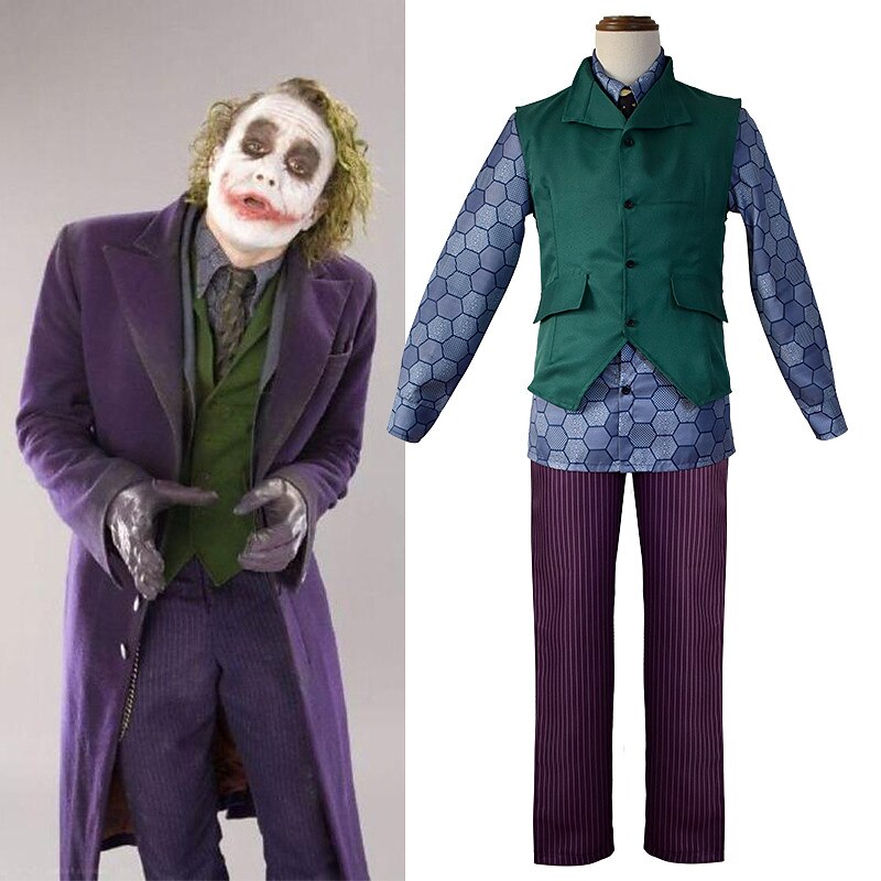 Joker Clown Blouse / Shirt Pants Outfits Men's Movie Cosplay Cosplay Costume Party Purple Coat Vest Blouse Masquerade Polyester / Tie / Tie With Wig4