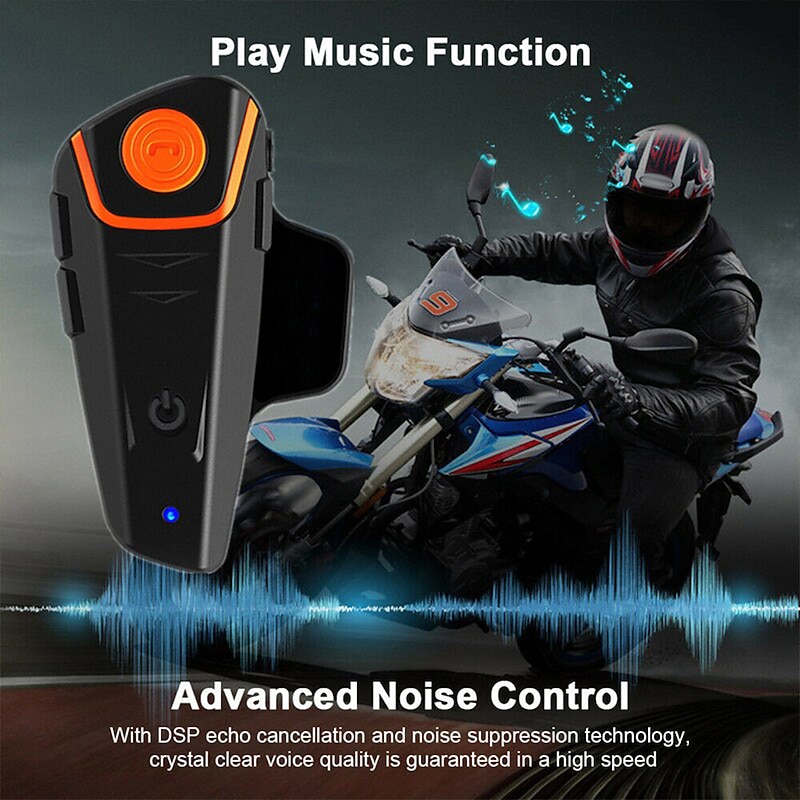 Motorcycle Helmet Bluetooth Headset Full Duplex Intercom Speaker FM Radio Motorbike Communication System Handsfree Waterproof Headphone 1000M2