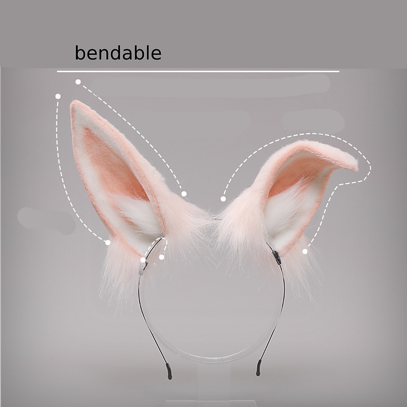 Bunny Ears Lolita Cosplay Cute Rabbit Ears Hair Clips Easter Party Hair Accessory Headband for Women Girls Carnival3
