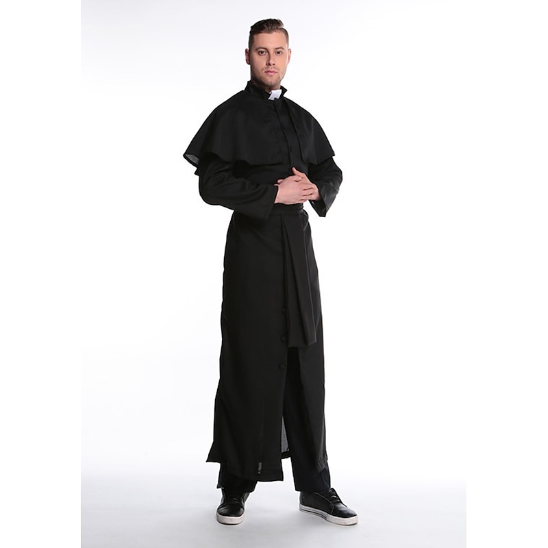 Priest Halloween Cosplay Costume Outfits Cosplay Costume Party Adults' Men's Halloween Carnival Performance Easy Halloween Costumes Dress Up3