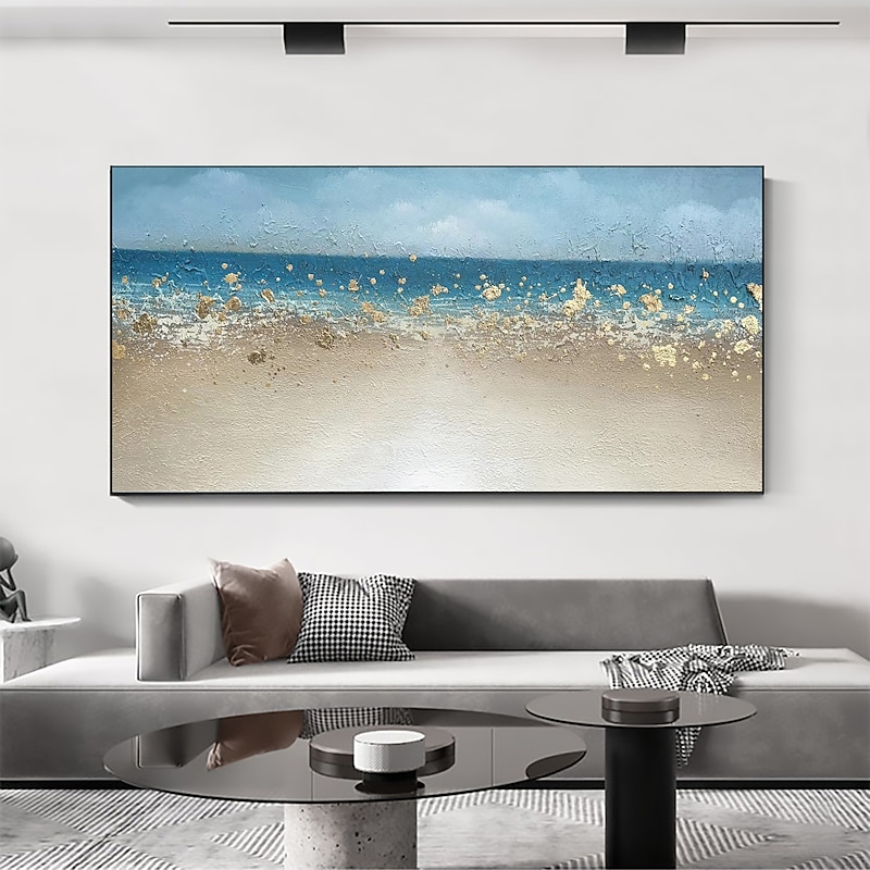 Handmade Oil Painting Canvas Wall Art Decor Original Sea Painting Abstract Seascape Painting for Home Decor With Stretched Frame/Without Inner Frame Painting2