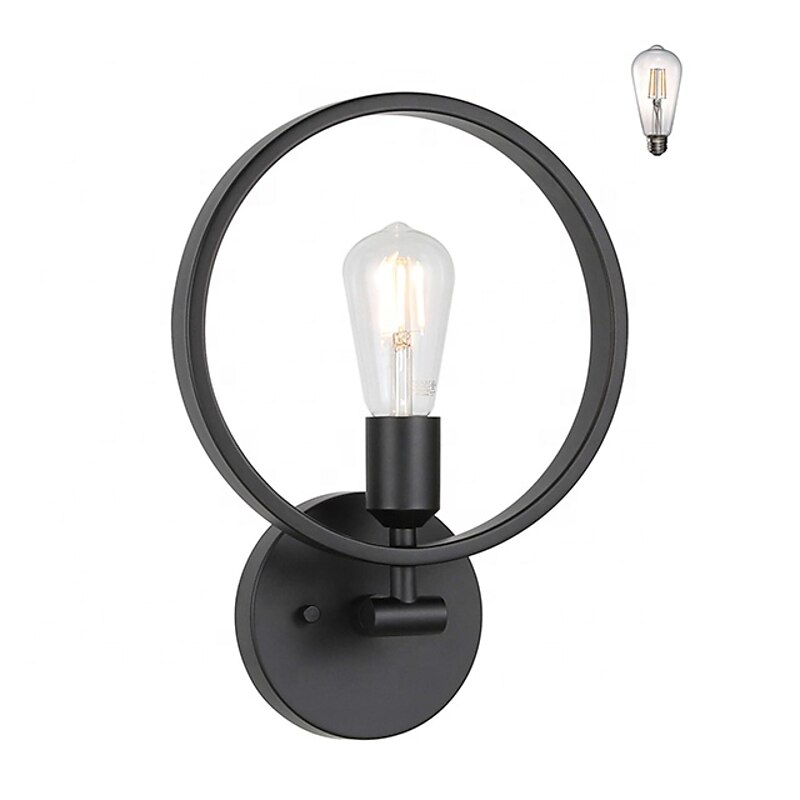 Vintage Black Wought Iron  Wall Lights  Bedroom Living Room Corridor Wall Lamp2