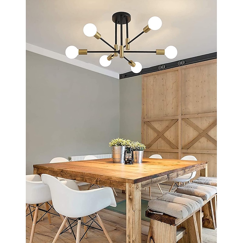 LED Ceiling Light 60 cm Sputnik Design Chandelier Metal Artistic Style Sputnik Industrial Painted Finishes Artistic Nordic Style 110-120V 220-240V2