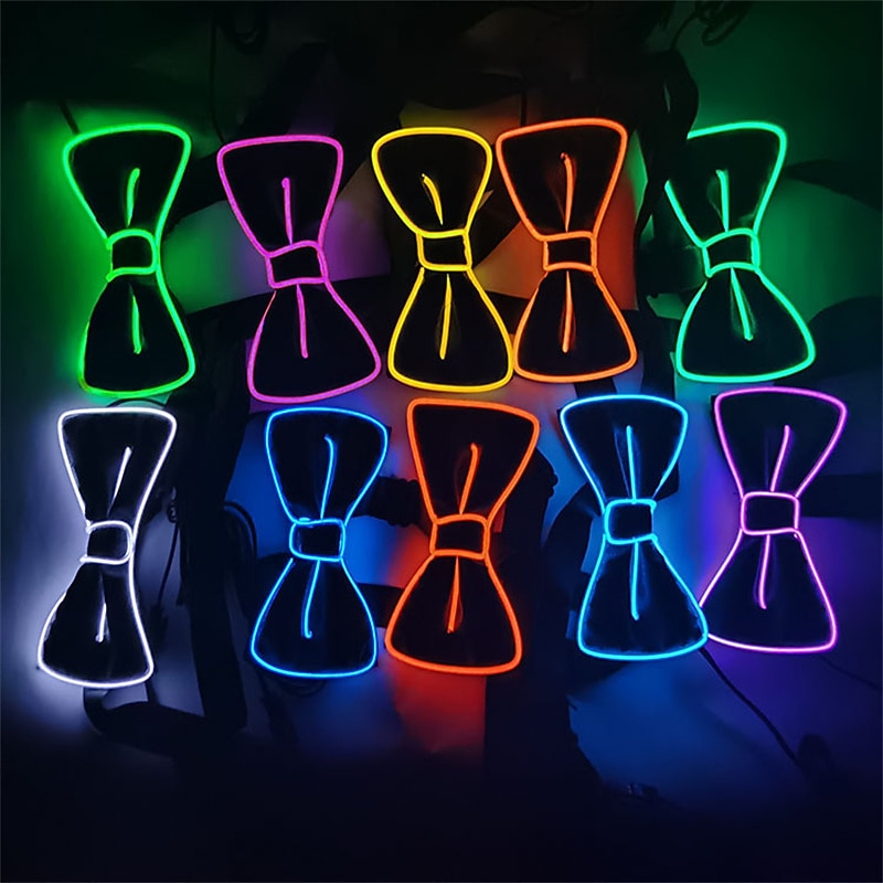 LED Glowing Bow Tie Luminous Adjustable Carnival  Costume Accessories for Light Up Decoration Wedding Festival Glow Party Supply2