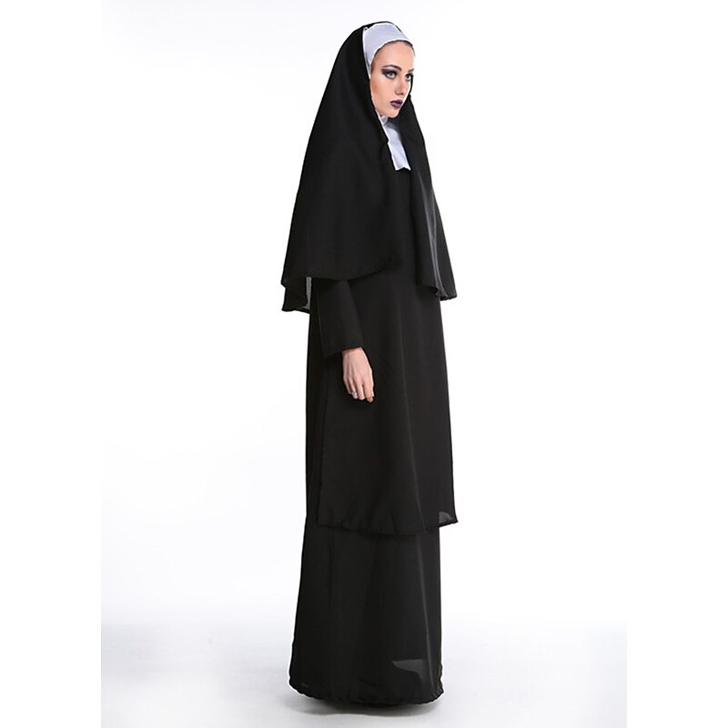 Couples Priest Nun Halloween Group Couples' Costumes Outfits Men's Women's Movie Cosplay Costume Fancy Dress Up for Halloween Party Carnival Performance Stage4