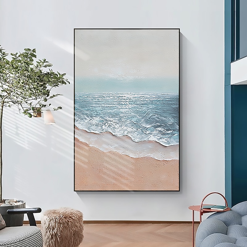 Handmade Oil Painting Canvas Wall Art Decoration Abstract Seascape Painting Sea for Home Decor Rolled Frameless Unstretched Painting