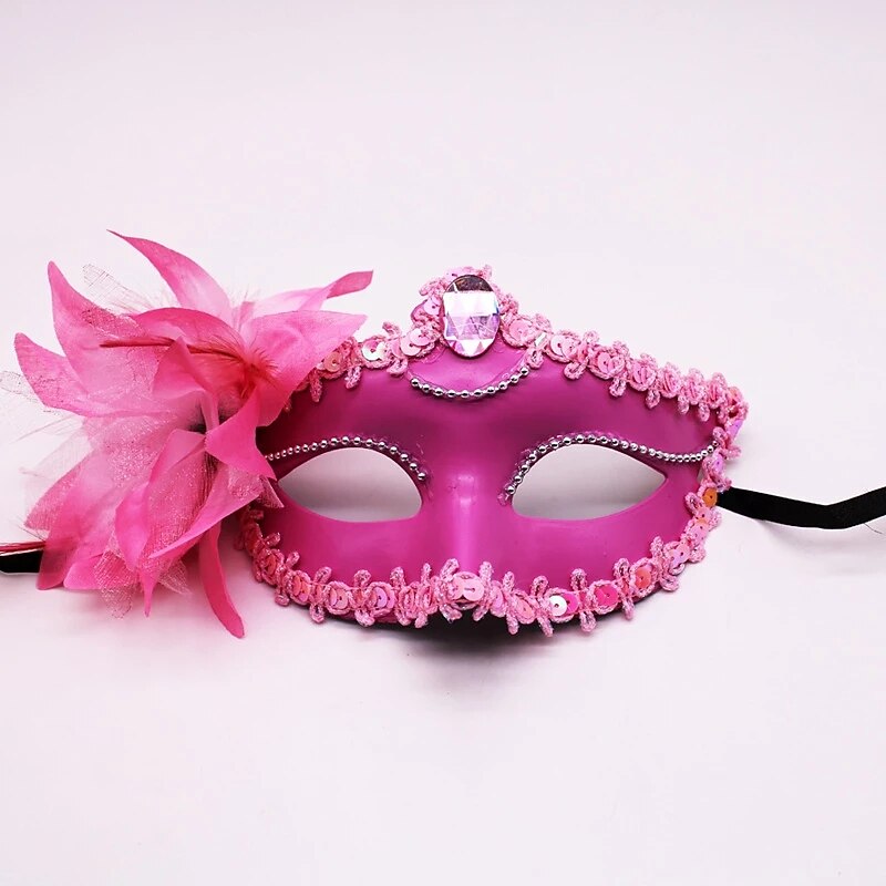 Sexy Diamond Venetian Mask Venice Feather Flower Wedding Carnival Party Performance Purple Costume Sex Lady Mask Masquerade for Halloween2