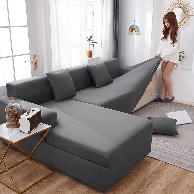 WaterProof  Sofa Cover Stretch Slipcovers Soft Durable Couch Cover 1 Piece Spandex Fabric Washable Furniture Protector fit Armchair Seat/Loveseat/Sofa/XL Sofa/L Shape Sofa3