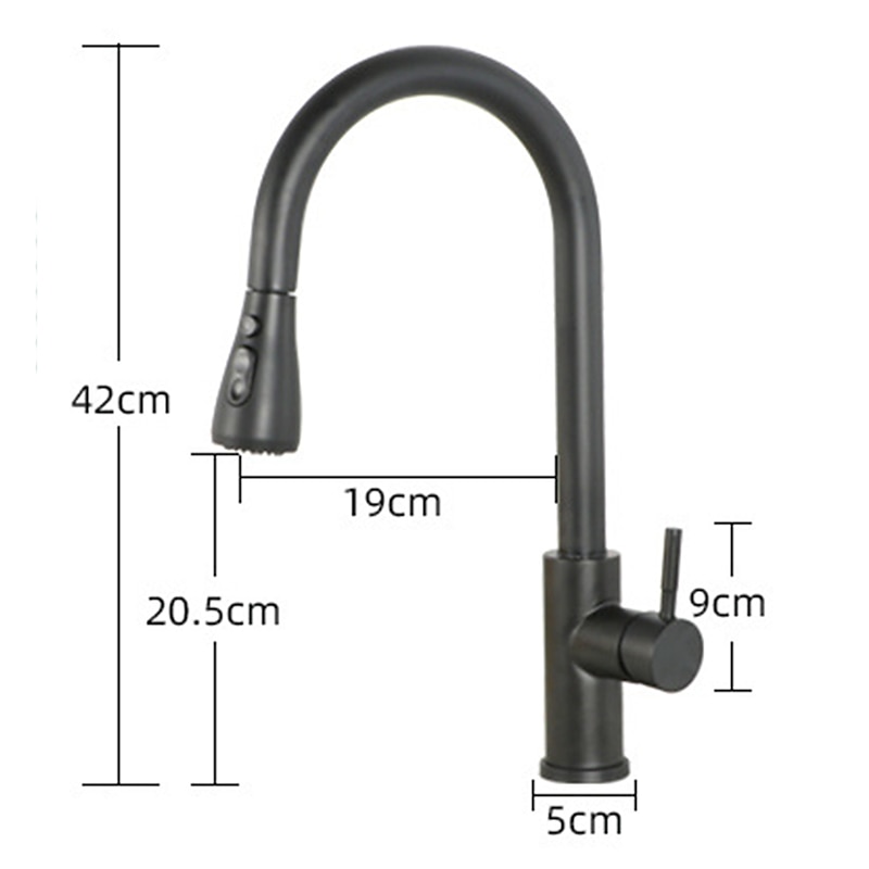 Kitchen Sink Mixer Faucet with Pull Out Spray, 360 Rotating Single Handle Pull Down Tap Nickel Brushed 304 Stainless Steel Deck Mounted Kitchen Vessel Taps2