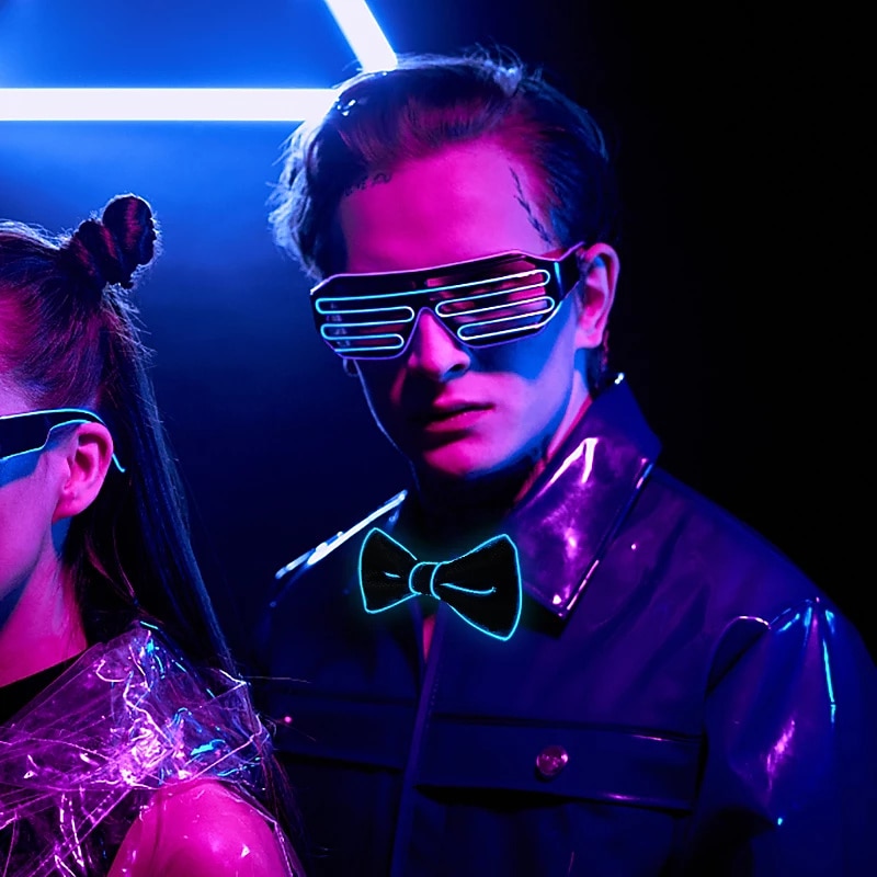 LED Glowing Bow Tie Luminous Adjustable Carnival  Costume Accessories for Light Up Decoration Wedding Festival Glow Party Supply4