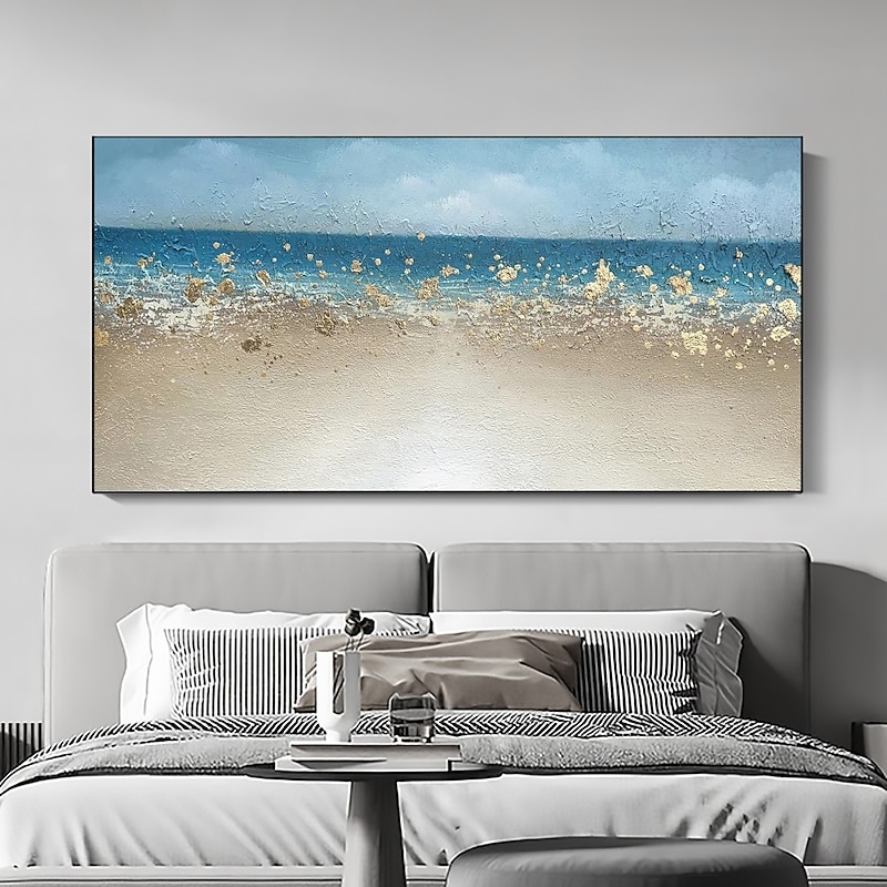 Handmade Oil Painting Canvas Wall Art Decor Original Sea Painting Abstract Seascape Painting for Home Decor With Stretched Frame/Without Inner Frame Painting4