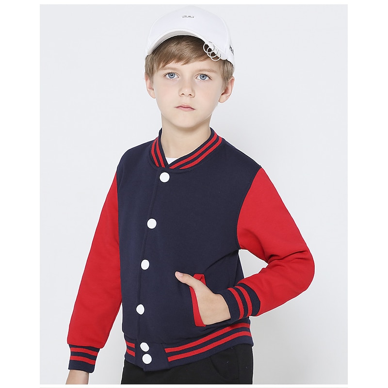 Boys' 3D Striped Coat Long Sleeve Fall Active Vintage Kids School Daily2