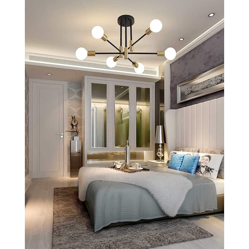 LED Ceiling Light 60 cm Sputnik Design Chandelier Metal Artistic Style Sputnik Industrial Painted Finishes Artistic Nordic Style 110-120V 220-240V3