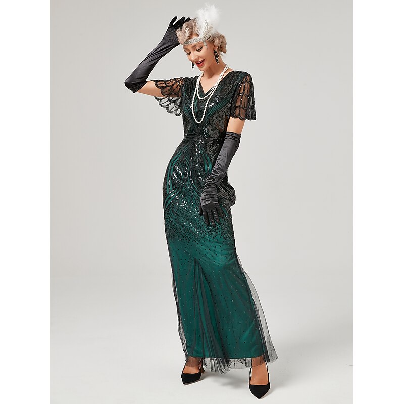 Roaring 20s 1920s Cocktail Dress Flapper Dress Dress Prom Dress Normal The Great Gatsby Charleston Wedding Guest Sequins Fancy Dress Women's Carnival Masquerade Wedding Wedding Guest Party Evening2