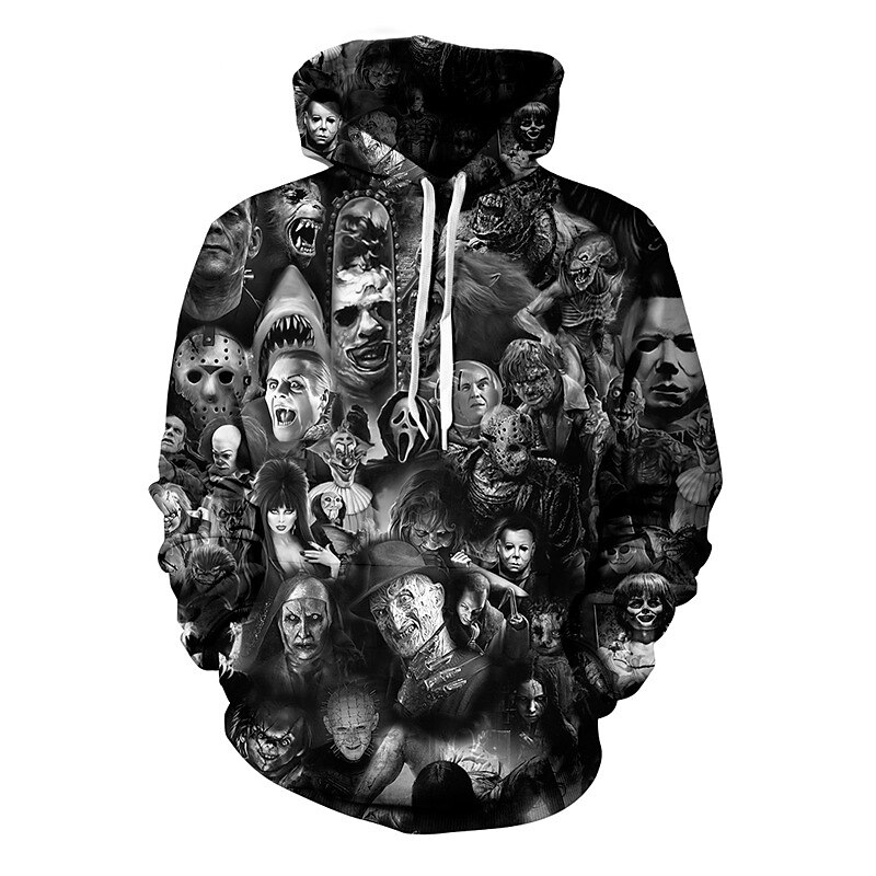 Halloween Skeleton Skull Ghost Death Hoodie Cartoon Manga Anime 3D Front Pocket Graphic For Couple's Men's Women's Adults' Halloween Carnival Masquerade 3D Print4
