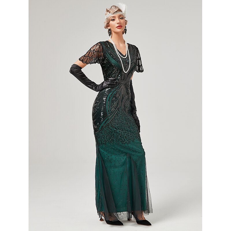 Roaring 20s 1920s Cocktail Dress Flapper Dress Dress Prom Dress Normal The Great Gatsby Charleston Wedding Guest Sequins Fancy Dress Women's Carnival Masquerade Wedding Wedding Guest Party Evening4