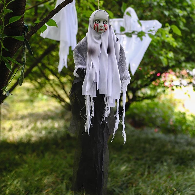 Halloween Decoration Hanging Ghost Cross-Border Special For Skeletons, Gauze, Ghost Faces, Scary Props At The Door Of The Haunted House, Ghost Pendant3