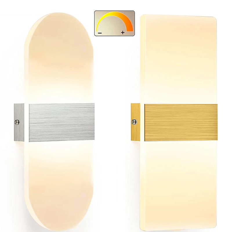 Modern Dimmable LED Acrylic Wall Lamp 7W Warm LightWhite Light Up and Down Light is Applicable to Bedroom Corridor Stair Indoor Home Decoration Lighting Fixtures