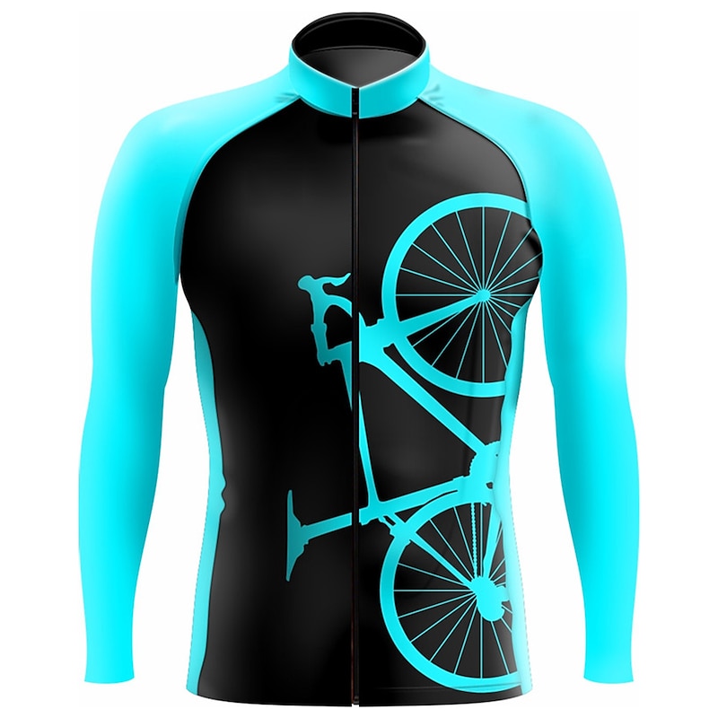 Men's Cycling Jersey Graphic Funny Long Sleeve Bike Jersey Top with 3 Rear Pockets Mountain Bike MTB Road Bike Cycling Quick Dry Reflective Strips Back Pocket Moisture Wicking Sports Black Pink Red4