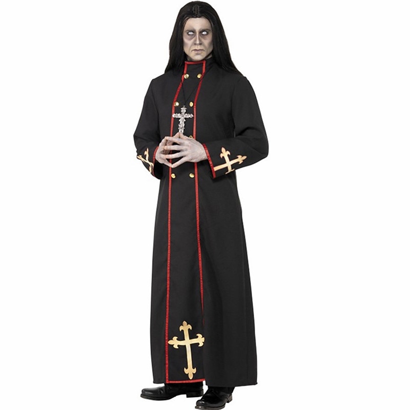 Vampire Pastor Cosplay Costume Masquerade Adults' Men's Cosplay Halloween Carnival Performance Halloween Halloween Carnival Masquerade Easy Halloween Costumes With Wig4