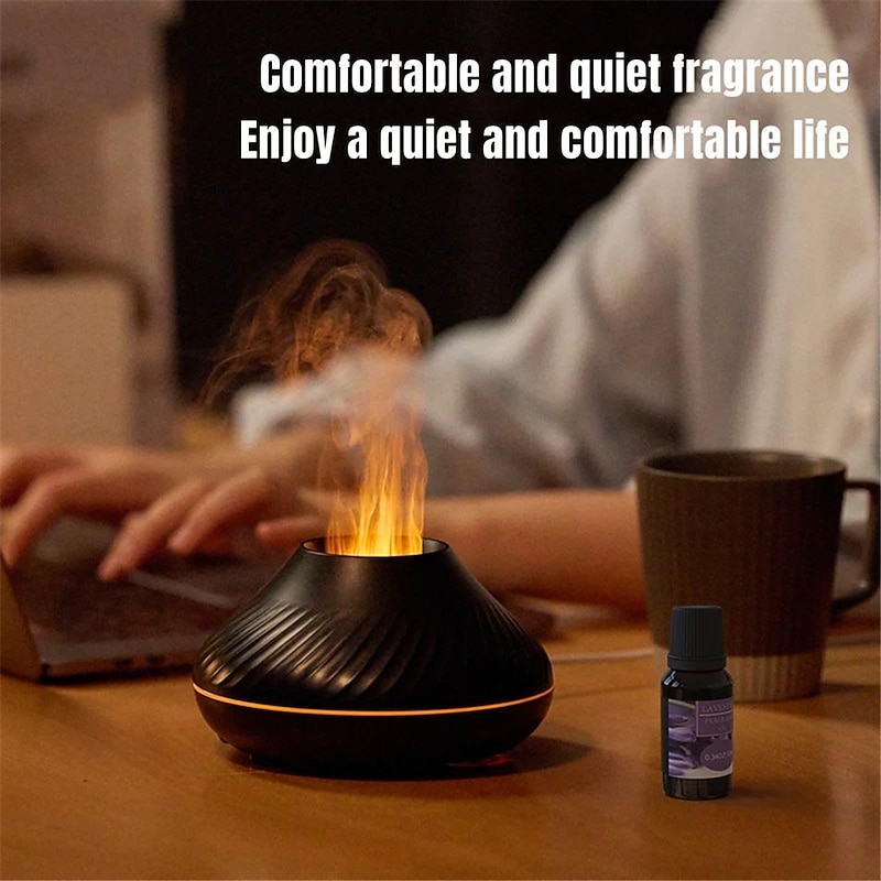 LED Smart Light Air Humidifier Colorful Flame USB Car Aromatherapy Humidifiers Diffusers Portable Diffuser Essential Oils for Home Room Fragrance for Halloween4