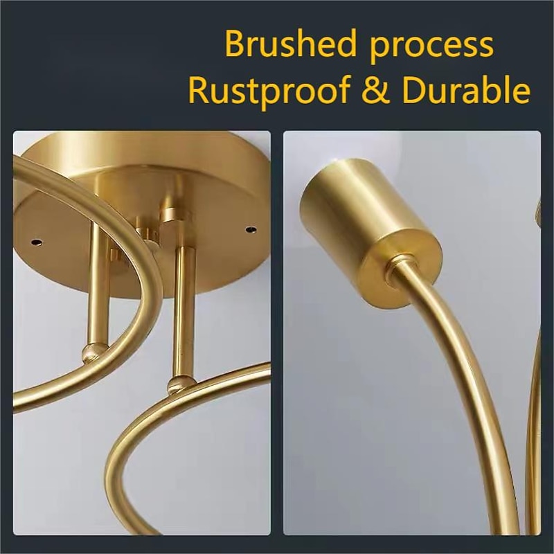 Golden Bedroom Ceiling Lamp Creative Multi Head Simple Living Room Dining Room Lamp Household Led Main Lamp3