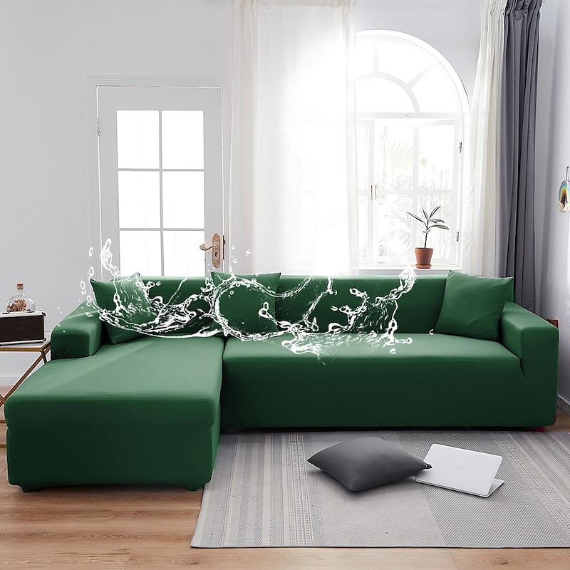 WaterProof  Sofa Cover Stretch Slipcovers Soft Durable Couch Cover 1 Piece Spandex Fabric Washable Furniture Protector fit Armchair Seat/Loveseat/Sofa/XL Sofa/L Shape Sofa2