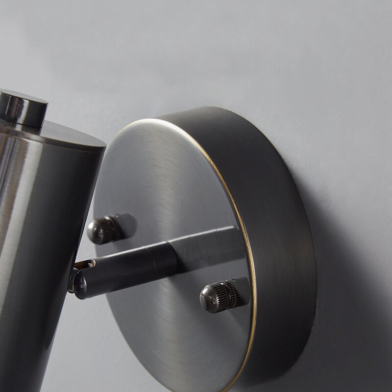 Wall Sconces with Spotlight as Bedside Reading Light,  LED Wall Mount Light Fixtures with Switch Adjustable Black H65 Copper Sconce Lighting for Bedroom Corridor Hallway2