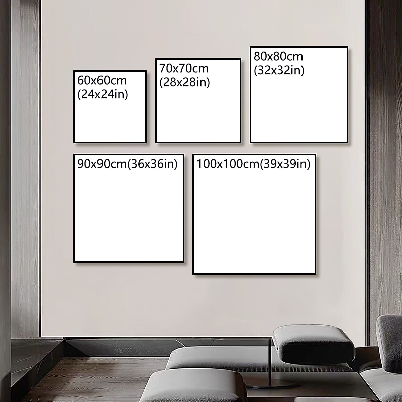 Manual Handmade Oil Painting Hand Painted Square Abstract Floral / Botanical Modern Realism Rolled Canvas (No Frame)2