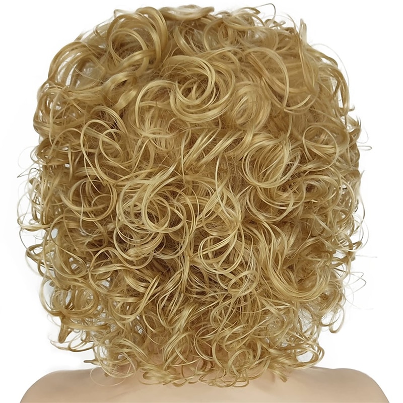Wig for Women Blonde Curly Bad Wig 80s 70s Movie Wig for  Party Daily Halloween Wigs4