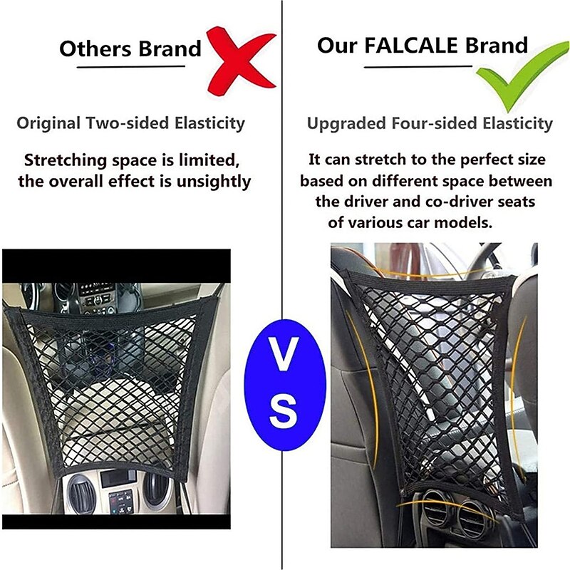 Dog Car Net Barrier Pet Barrier with Auto Safety Mesh Organizer Stretchable Storage Bag Universal for Cars SUVs -Easy Install Car Divider for Driving Safely with Pets2