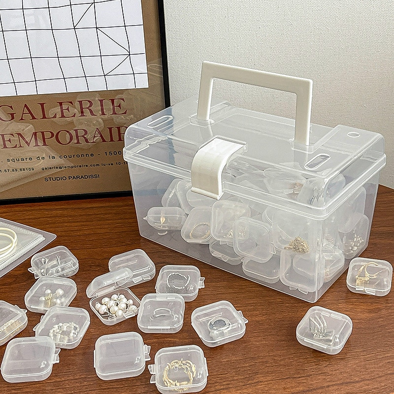 20PCS Square Mini Clear Plastic Storage Containers Box with Lids for Small Items Epoxy Resin3