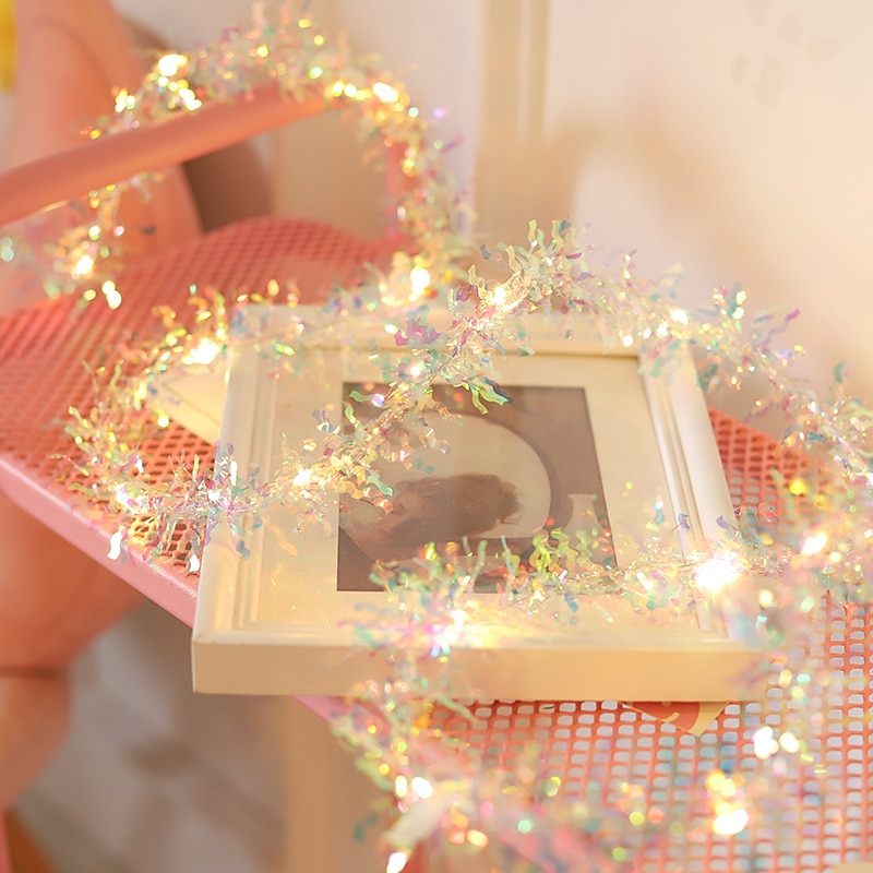 Christmas Lights LED Ribbon String Lights 5M-50LEDs 3M-30LEDs Battery Powered Christmas Tree New Year Party Holiday Home Shopping Mall Decoration4