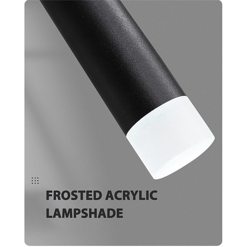 6-Light LED Pendant Light Cone Tube Nordic Style Black/White Bar Mini Design Hanging Lamp Kitchen Island Light Bar Table  Dining Room Living Room Adjustable Lamps4