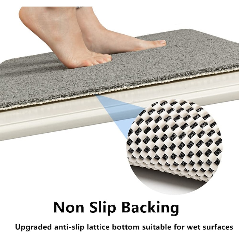 Shower Mat for Inside Shower, Loofah Bath Mat Non Slip Anti Mould Antibacterial Soft PVC Bathtub Mat for Bathroom Wet Shower Areas2